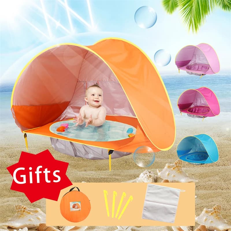 Tienda de playa para bebé, sombra portátil para piscina, protección UV, refugio solar para juguetes infantiles al aire libre, piscina para niños,