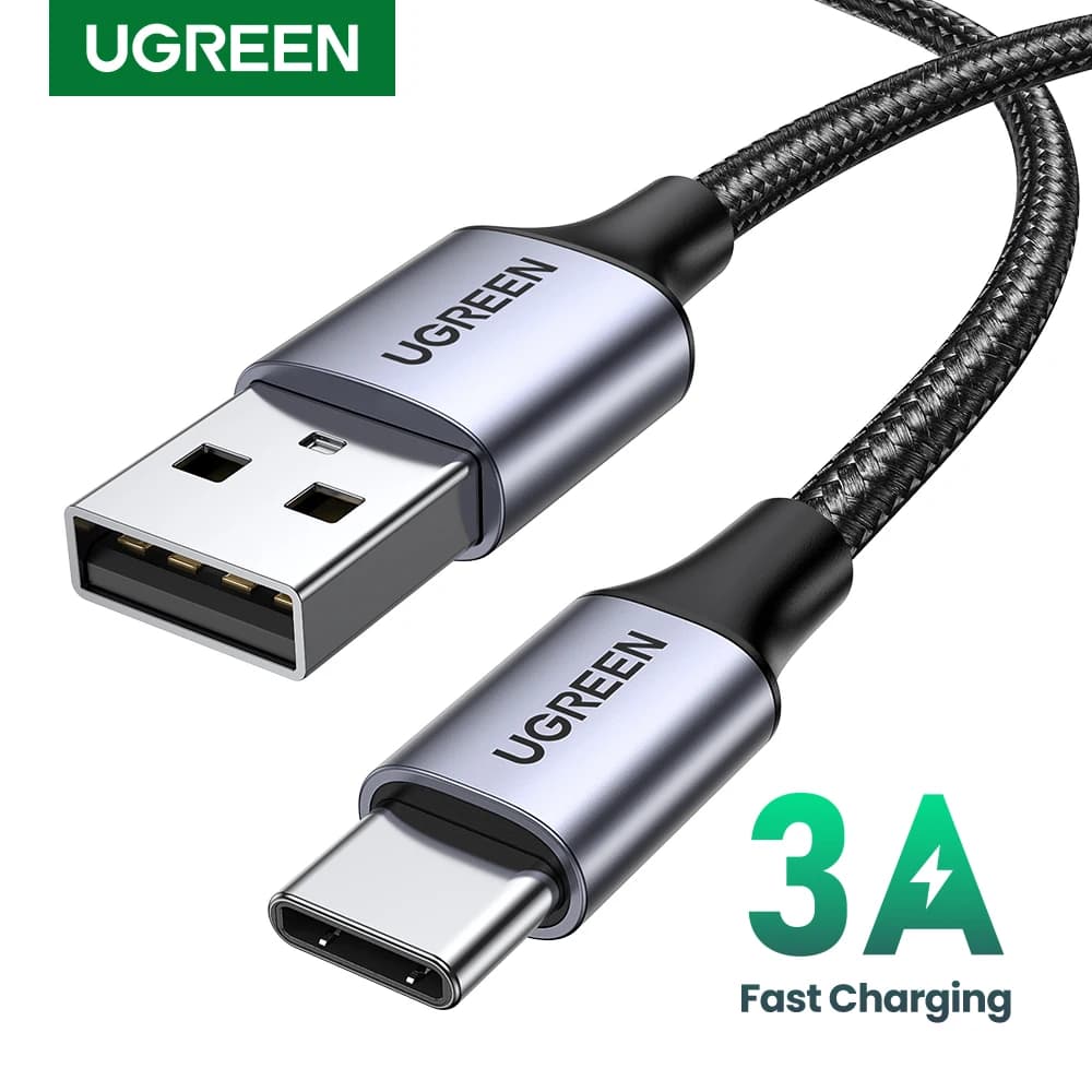 [Paquete de 2] Cable USB Tipo C UGREEN 3A de Carga Rápida para iPhone 15, Xiaomi, Samsung, Cable de Datos USB C, Cable Cargador USB A a USB C 3A