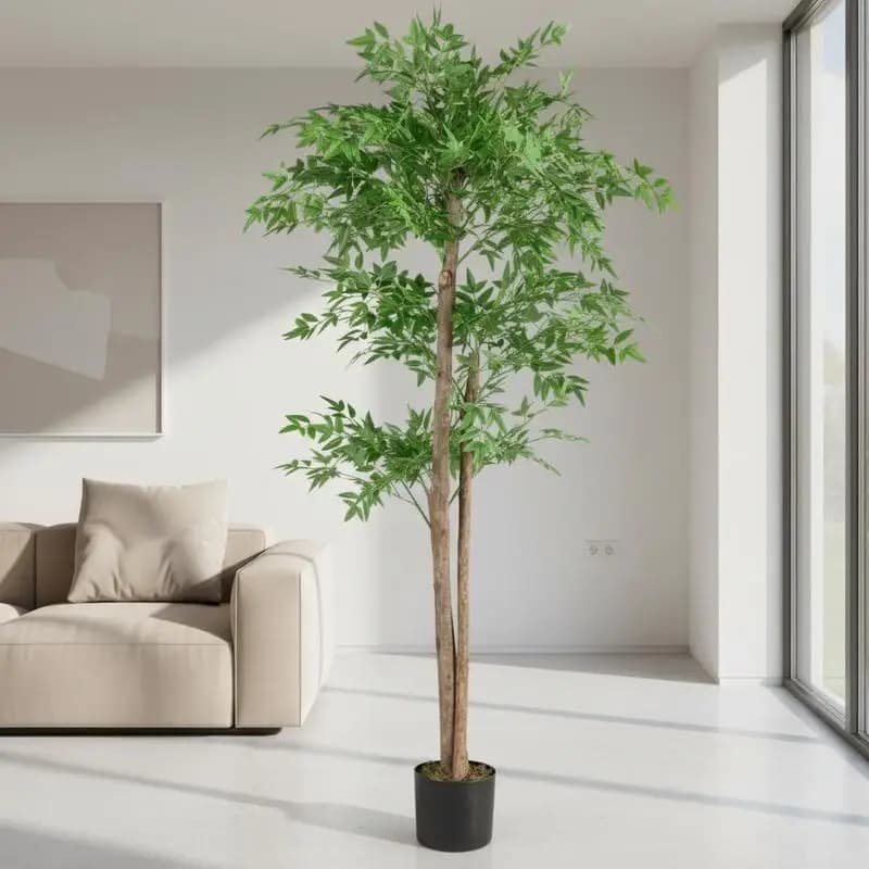 Árbol de bambú artificial de 150 cm, planta decorativa para interior y exterior, envío local
