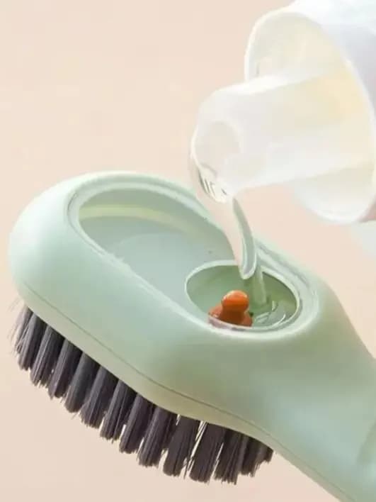 Cepillo Multifuncional para Zapatos con Dispensador de Líquido, Herramienta Doméstica para Lavar Zapatos con Sistema de Presión, Cepillo de Pelo