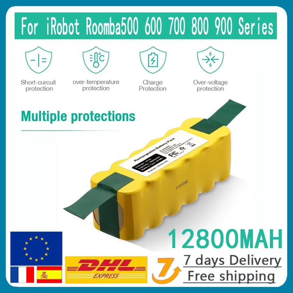 Batería Recargable para iRobot Roomba, 14.4V 12800mAh, Compatible con las Series 500, 550, 560, 600, 650, 698, 780, 876, 900, Batería para