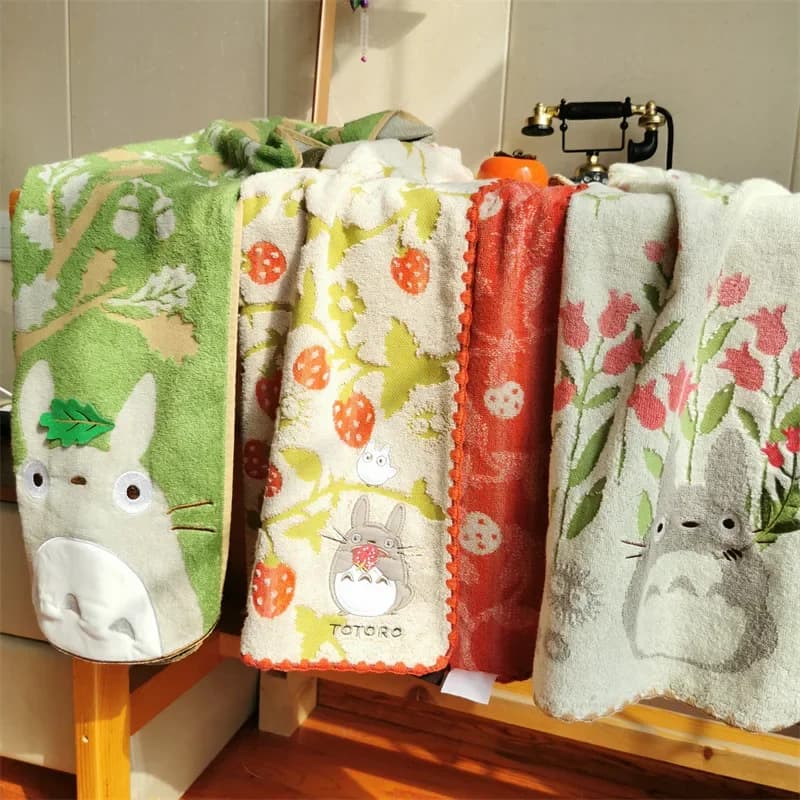 Toalla de baño de hilo trenzado de algodón japonés de 120x60cm, toalla de playa de chinchilla bellamente bordada para niños y adultos