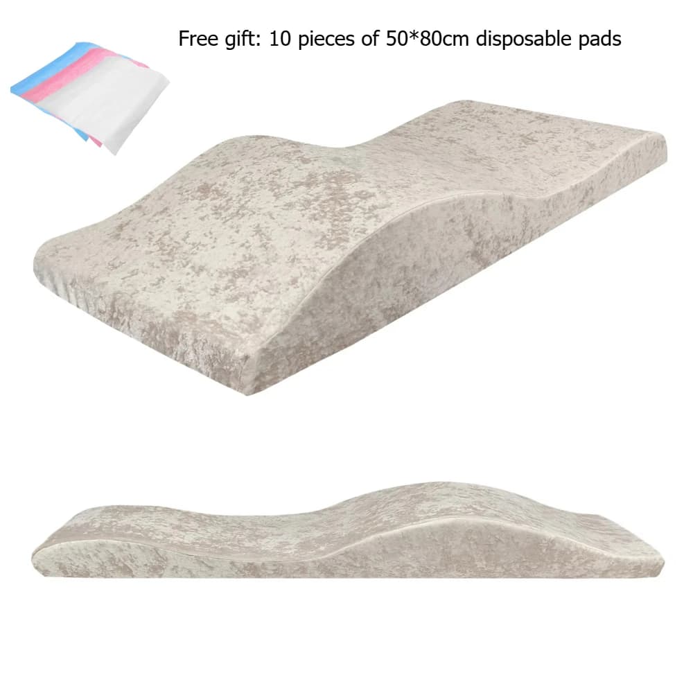 Colchón de pestañas y cubierta de cama, colchón de espuma de masaje antideslizante ondulado, cama de pestañas curvada ergonómica para salón de