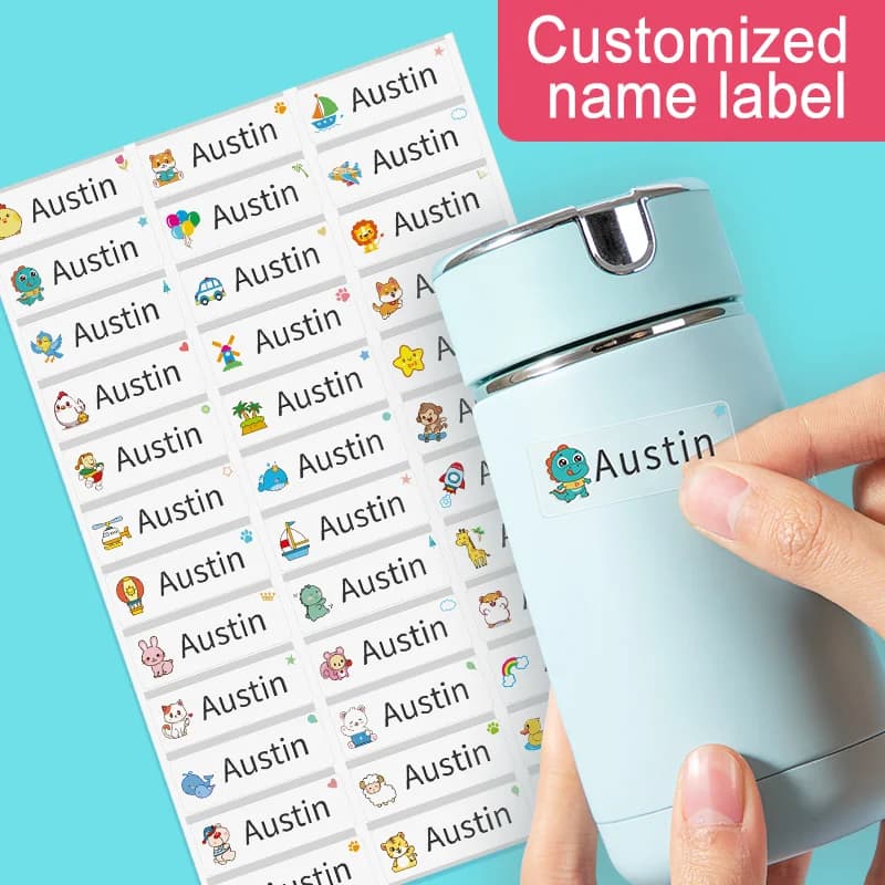 Pegatinas de nombre transparentes impermeables personalizadas: etiquetas multilingüe personalizadas para útiles escolares para niños