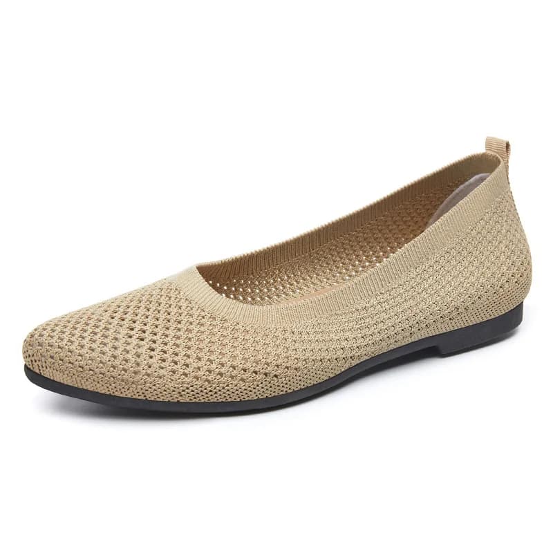 Zapatos Planos de Malla Tejida Cómodos para Mujer, Ligeros, Transpirables, Sin Cordones, para Oficina, Casual, Caminar