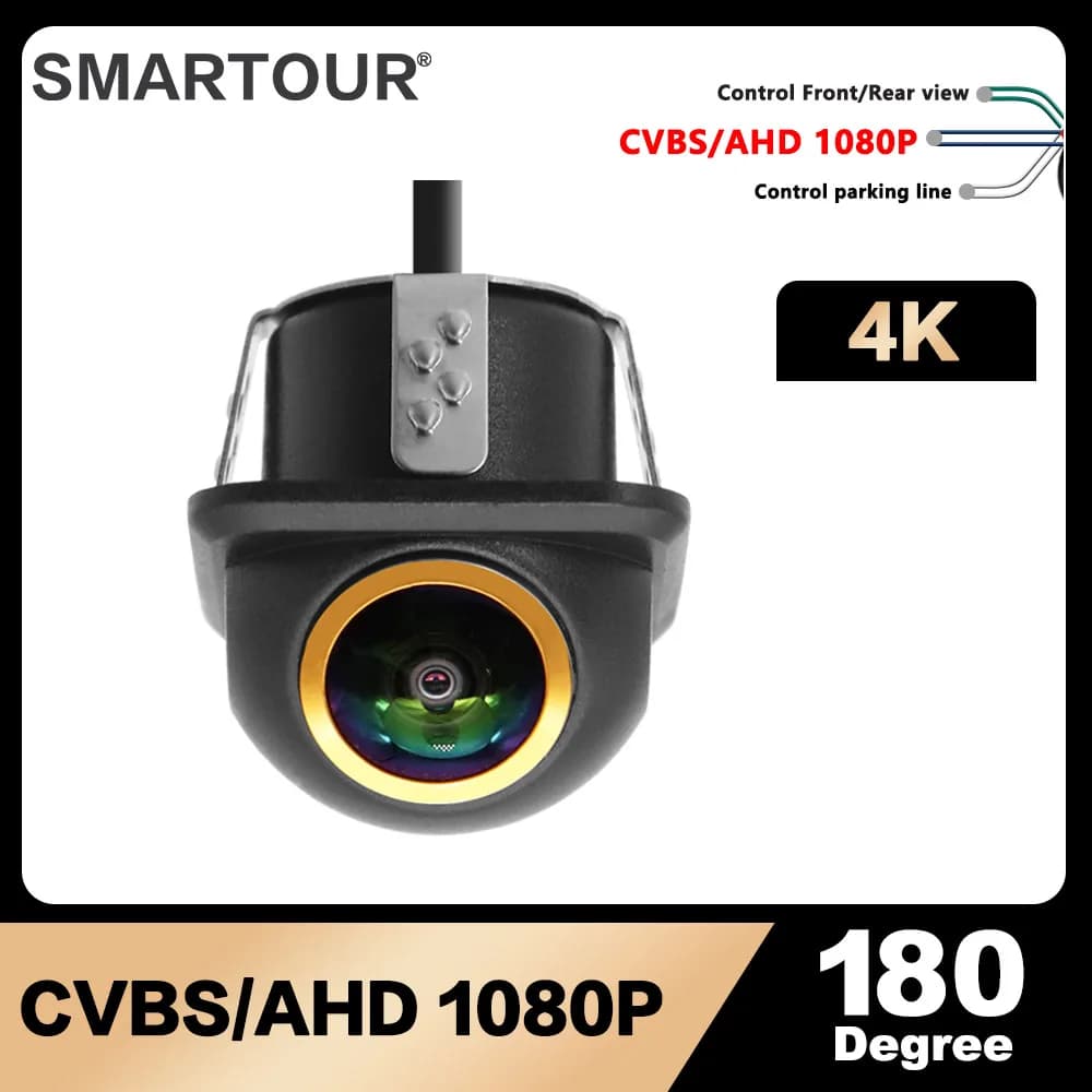 Cámara de Vista trasera de coche SMARTOUR 1080P visión nocturna marcha atrás Monitor de estacionamiento automático CCD impermeable 170 grados