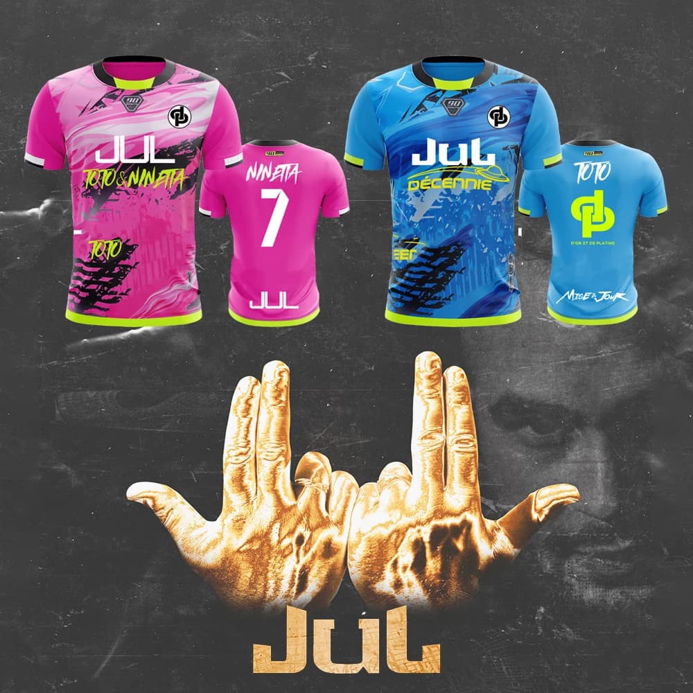 Nueva camiseta Maillot JUL de verano para jóvenes, camisetas de fútbol de entrenamiento transpirables y de secado rápido, camisetas deportivas