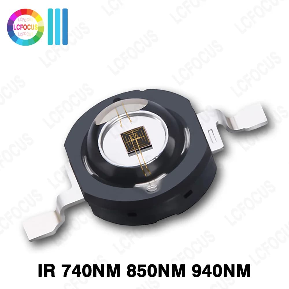 1W 3W 5W IR 740nm 850nm 940nm LED infrarrojo COB SMD LED chip adecuado para vigilancia CCTV cámara de visión nocturna cuentas de lámpara de