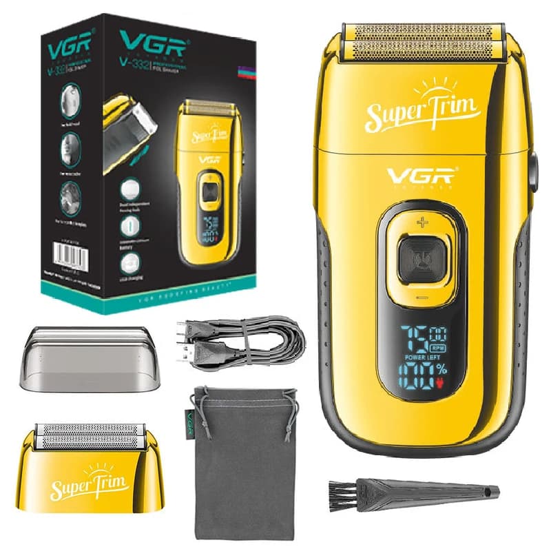 Afeitadoras eléctricas recargables VGR originales para hombres, maquinilla de afeitar eléctrica para cabello y barba, máquina de afeitar para