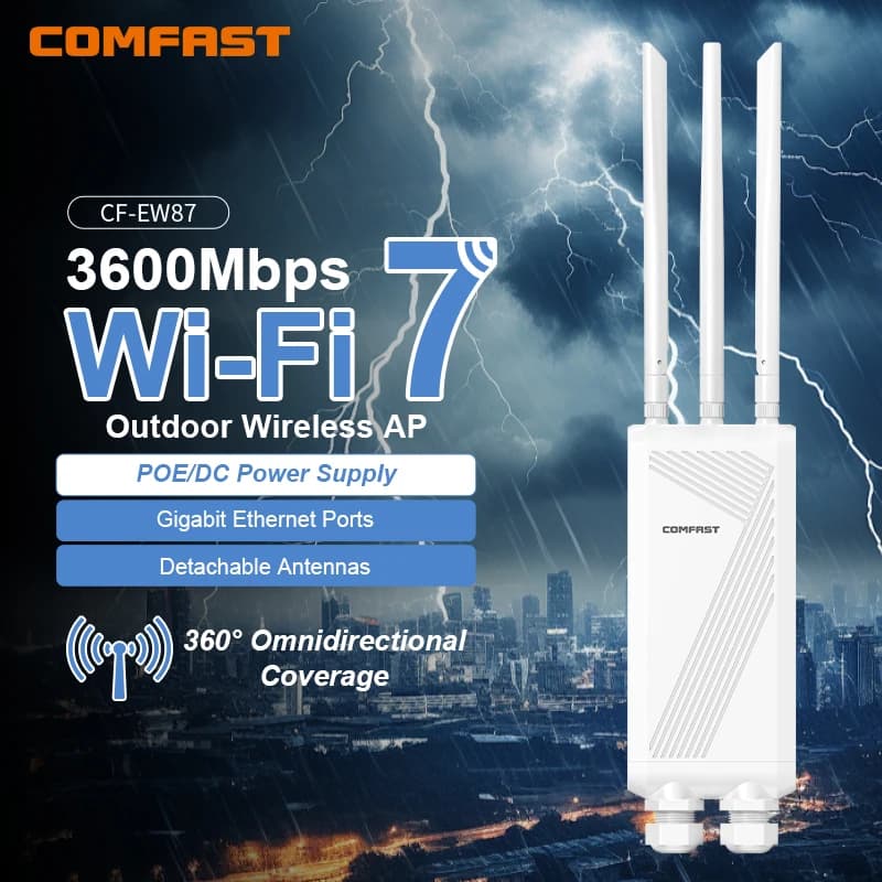 COMFAST BE3600 WIFI7 enrutador AP para exteriores 2,4G/5,8G extensor de señal de largo alcance Dual Dand amplificador WiFi inalámbrico repetidor
