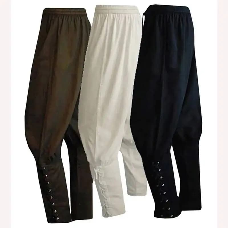 Pantalones de pirata para hombre, Cosplay Vikingo, pantalones góticos medievales renacentistas, disfraz de pirata, talla grande 3XL
