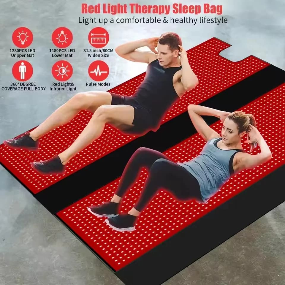 Manta de Terapia de Luz Roja LED de Gran Tamaño 660 y 850nm, Infrarrojo Cercano, para Cuidado Corporal Completo, Ideal para Fitness en Casa