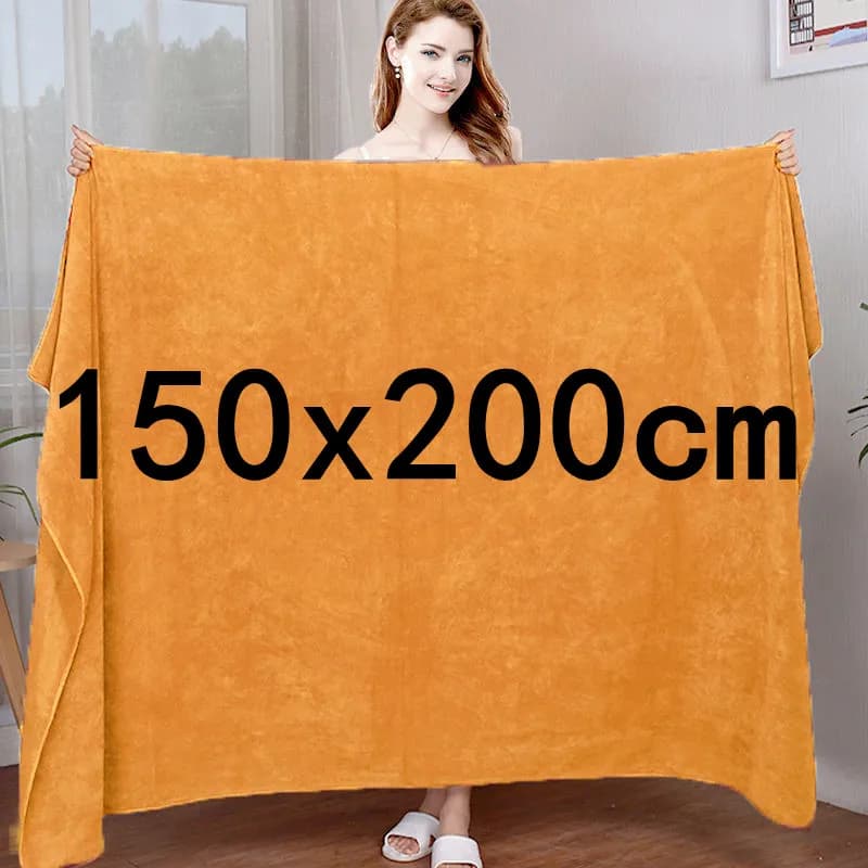 Toalla de baño de secado rápido de doble cara, gruesa, sin pelusa, suave y suave, de 150x200cm, Toalla de baño de microfibra de gran tamaño