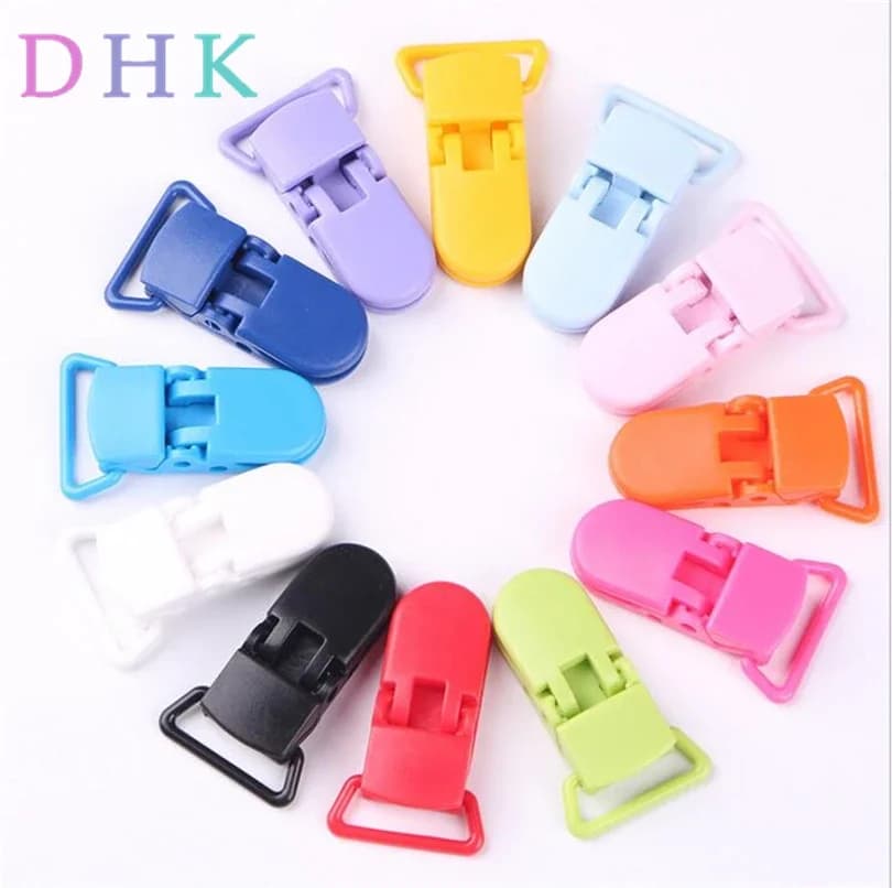 DHK Clips de Plástico de 20mm para Chupetes, Soporte para Chupetes de Bebé, Material DIY al por Mayor, Accesorios de Cinta S794
