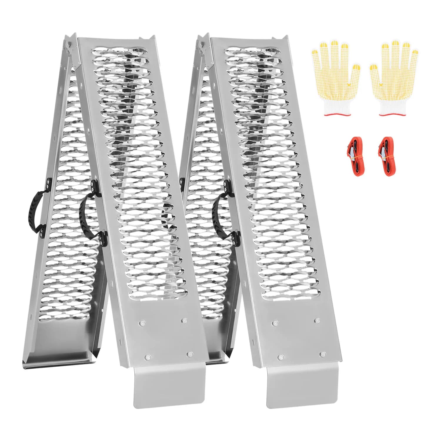 SucceBuy Rampas de acero de 1000 libras, rampas de 2 piezas con superficie de rampa más ancha, rampa de carga estable universal con asas aptas para