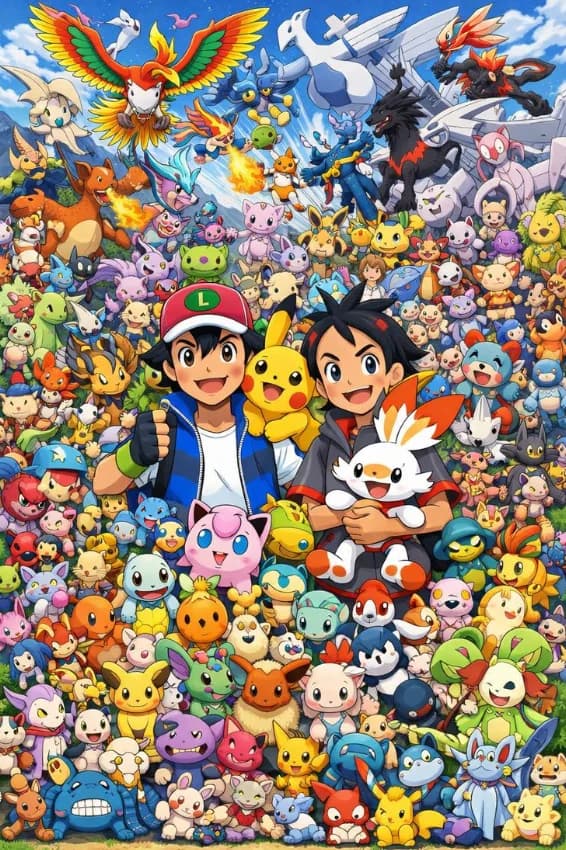 Rompecabezas de Dibujos Animados de 500/1000/1200/2000 Piezas con Personajes de Pokémon, Juegos de Actividades Familiares para Sala de Juegos,