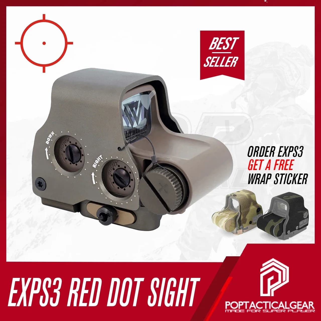Mira Telescópica Holy Warrior S1 558 EXPS3 con Punto Rojo para Caza, con Marcas Originales, Función NV, Óptica Táctica