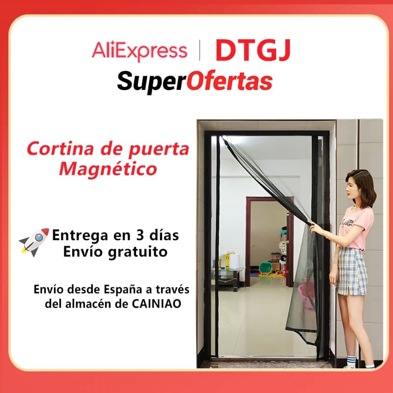 Mosquitera de puerta con pantalla de malla magnética, malla de puerta antimoscas para insectos, abierta desde el lado 2, cierre automático, el