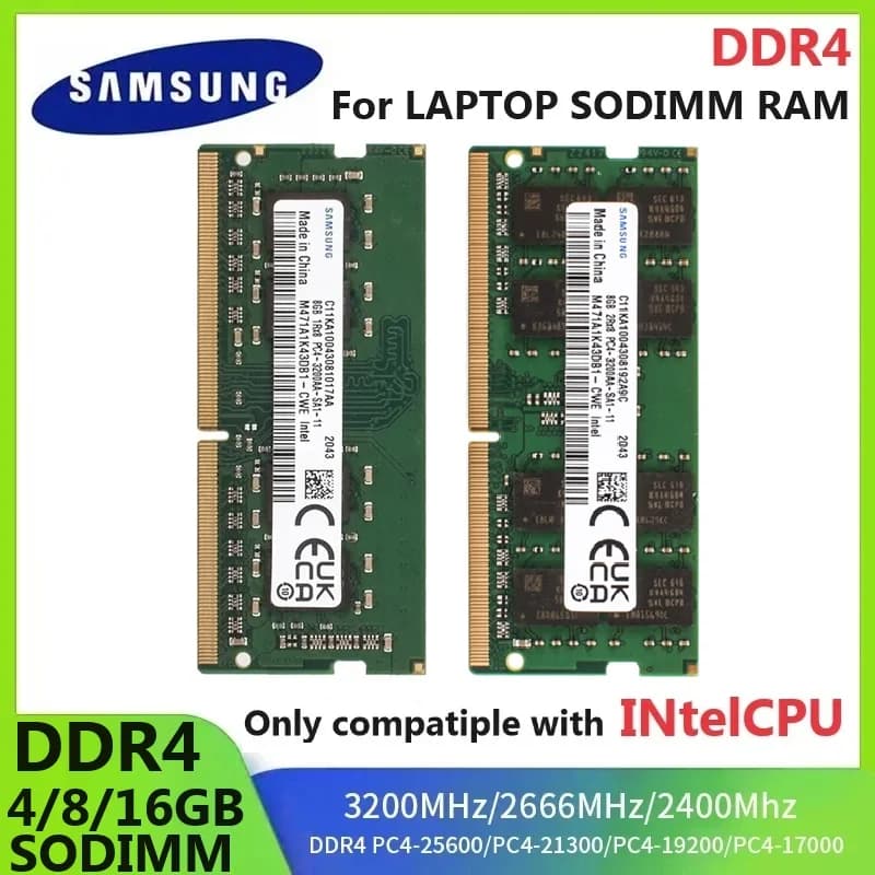 Memoria RAM SAMSUNG DDR4 SODIMM 4GB 8GB 3200MHz 16GB 2666MHz 2400MHz para portátil, memoria para CPU Intel PC4 2400T 2666V 3200 LAPTOP