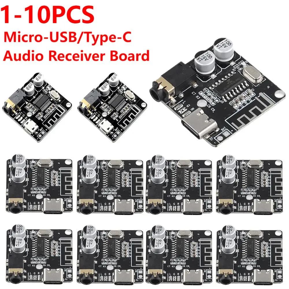 Placa receptora de Audio Bluetooth 5,0, placa decodificadora de MP3 sin pérdidas, 3,7-5V, AUX tipo C, módulo de música estéreo inalámbrico para