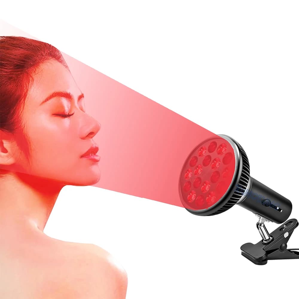 Lámpara de terapia de luz roja para cara, dispositivo de terapia de luz infrarroja de 54W, 660nm y 850nm para aliviar el dolor de articulaciones