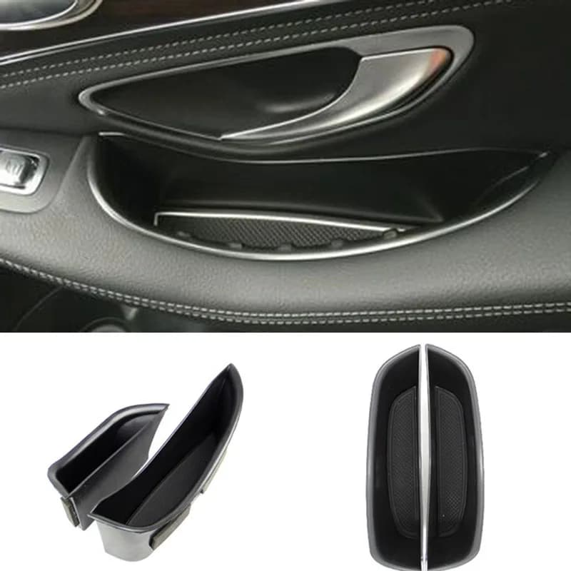 Caja de almacenamiento para reposabrazos de coche, bandeja de almacenamiento para puerta, accesorios para Mercedes Benz nuevo C GLC clase 2016 2017