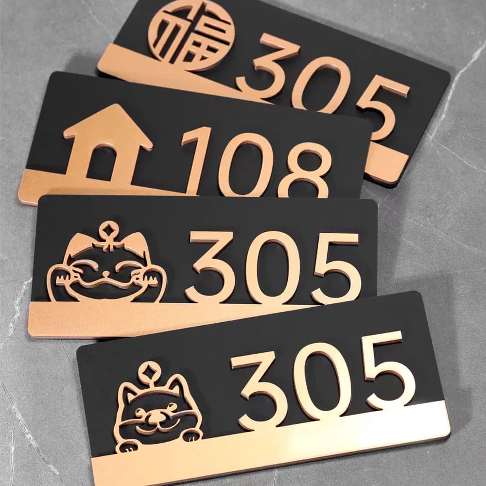 Letreros de Número de Casa Acrílicos Personalizados con Corte Láser, Modernos, para Uso en Exteriores, Placa con Nombre y Dirección, Placa de