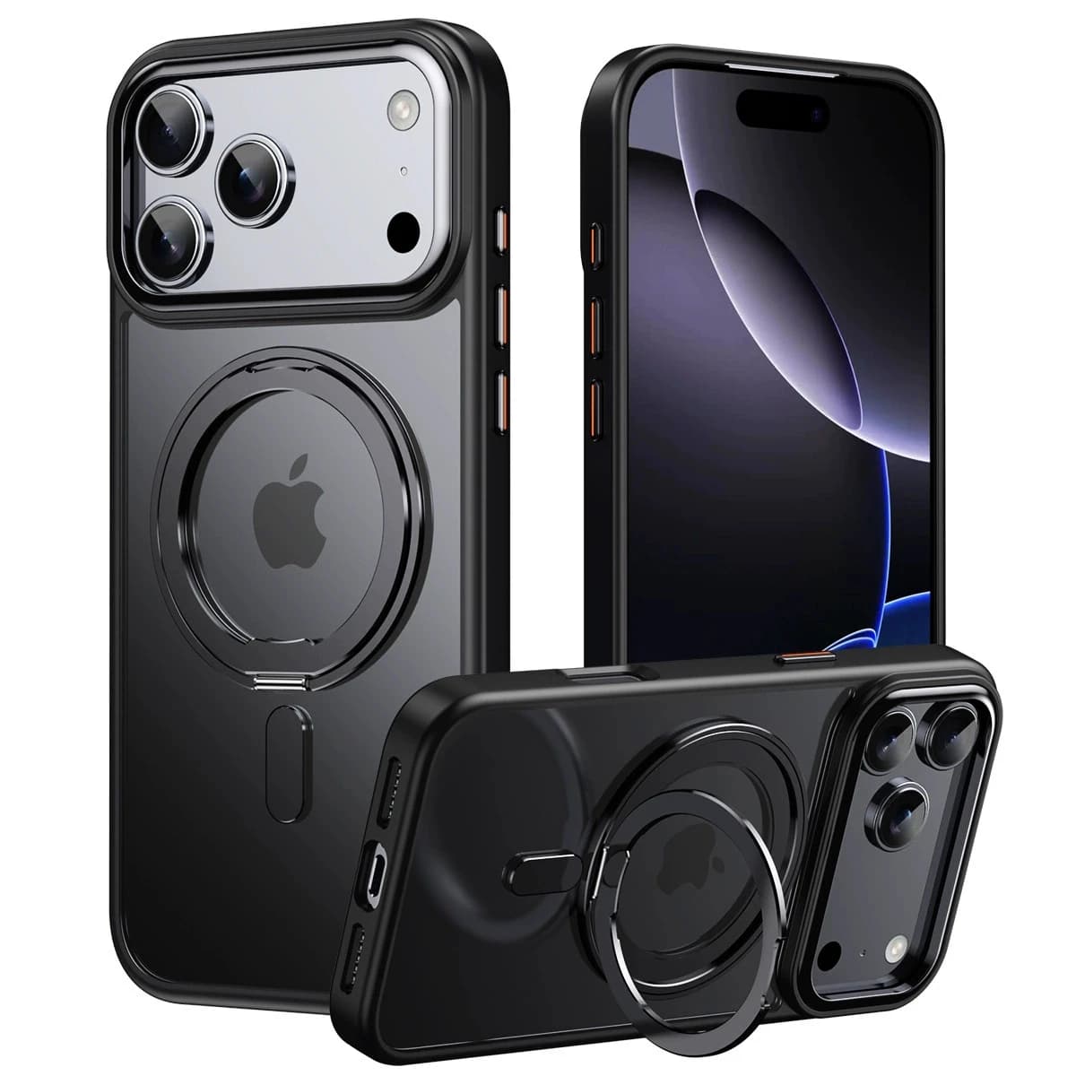 Magnético 360 °   Funda con Soporte Giratorio para iPhone 17 Pro Max, Funda MagSafe para iPhone 17 Pro con Anillo de Soporte