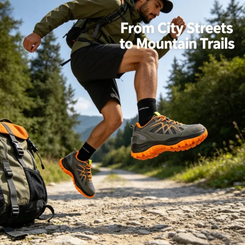 Zapatos ligeros de trekking de montaña para hombre, zapatillas de senderismo con cordones de malla transpirable, calzado para acampar al aire libre