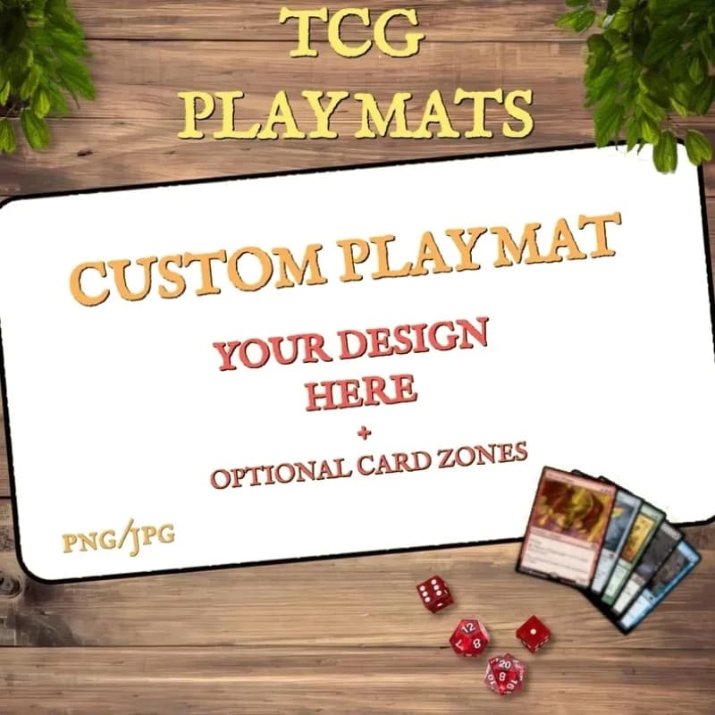 Tapete de Juego TCG Personalizado de 24"X14", Tapete de Juego Personalizado con Zonas, Accesorios de Mesa para Juegos de Cartas Coleccionables