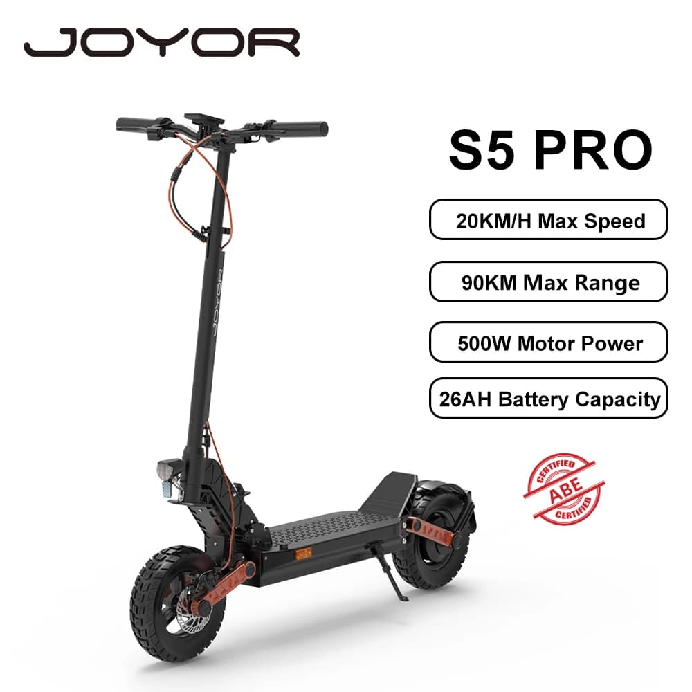 JOYOR-patinete eléctrico S5 Pro para adulto, Scooter plegable de 20 KM/H, 500W, 48V, 26Ah