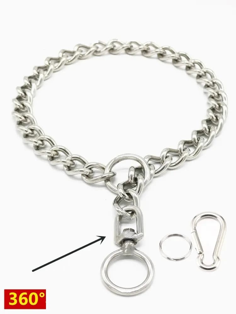 100% Acero inoxidable 304 sin costuras sin nudo cadena de eslabones Collar para perro mascota 2,5-5MM de diámetro 35-80CM perímetro