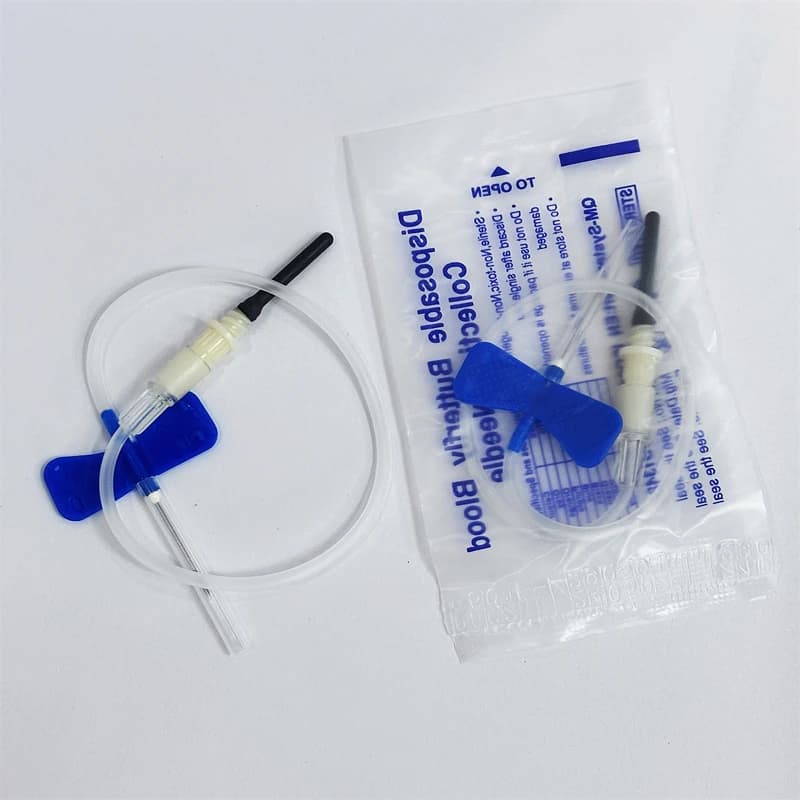 100 unids/lote agujas de mariposa desechables aguja de recolección de sangre de seguridad consumibles de enseñanza médica para mascotas 21G 23G