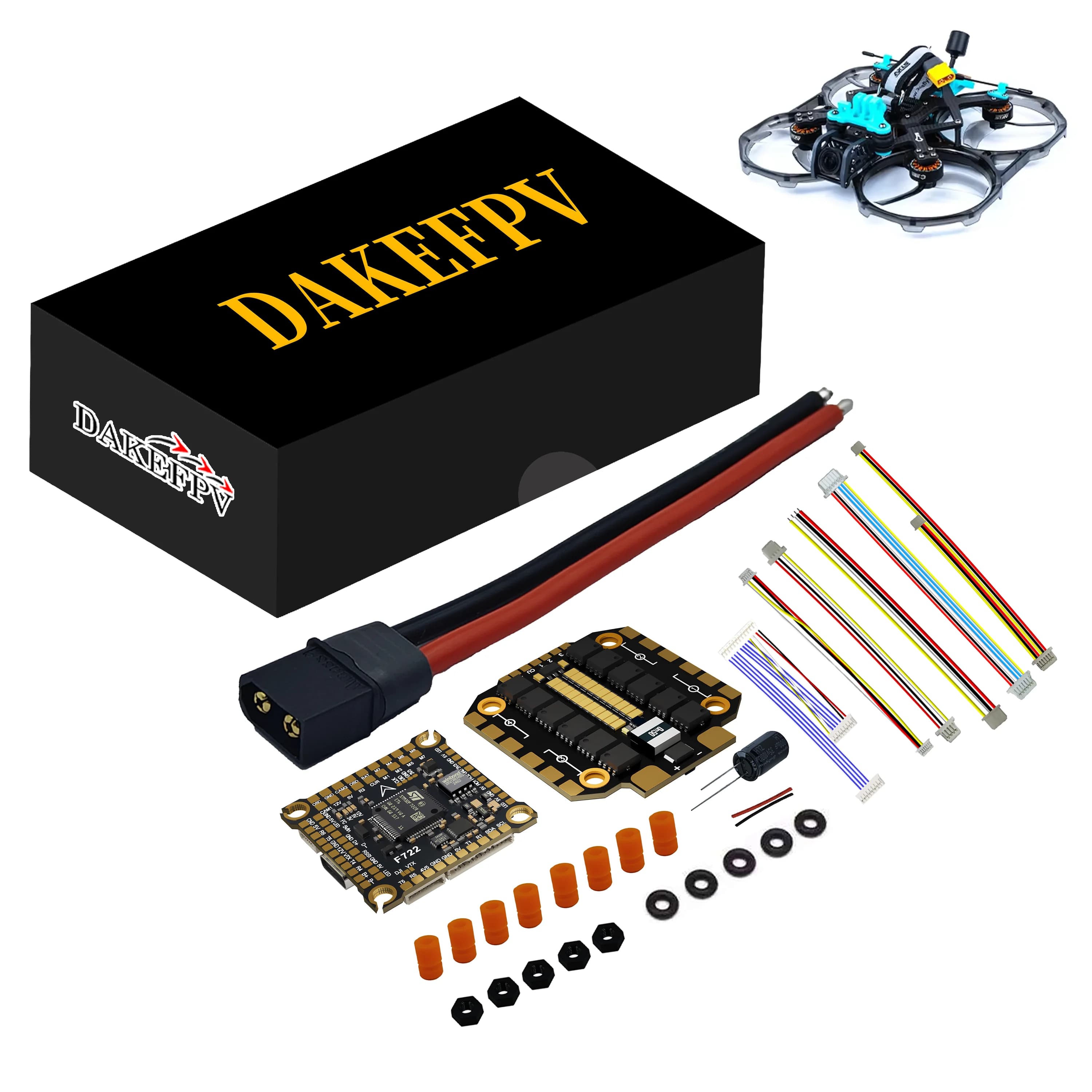 JIJIEFPV F722 70A Stack ICM42688P F722 Controlador de Vuelo BLHELI_S 70A ESC 4 en 1 30.5X30.5mm 3-8S para Drones FPV Freestyle - Piezas