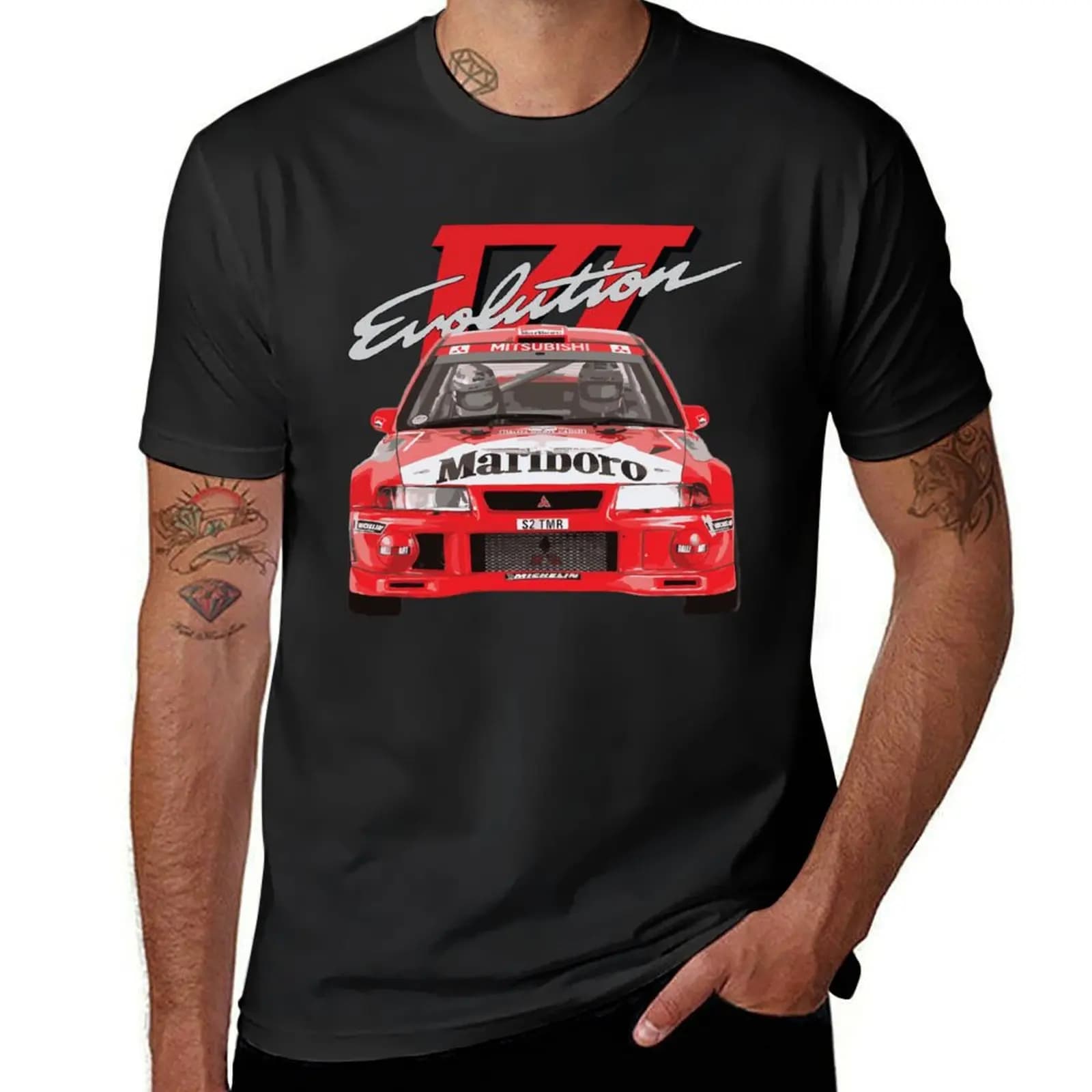 Evo 6 VI TME WRC RALLIART mitsush Evolution Enkei Tommi M?kinen camiseta de anime de gran tamaño para hombres