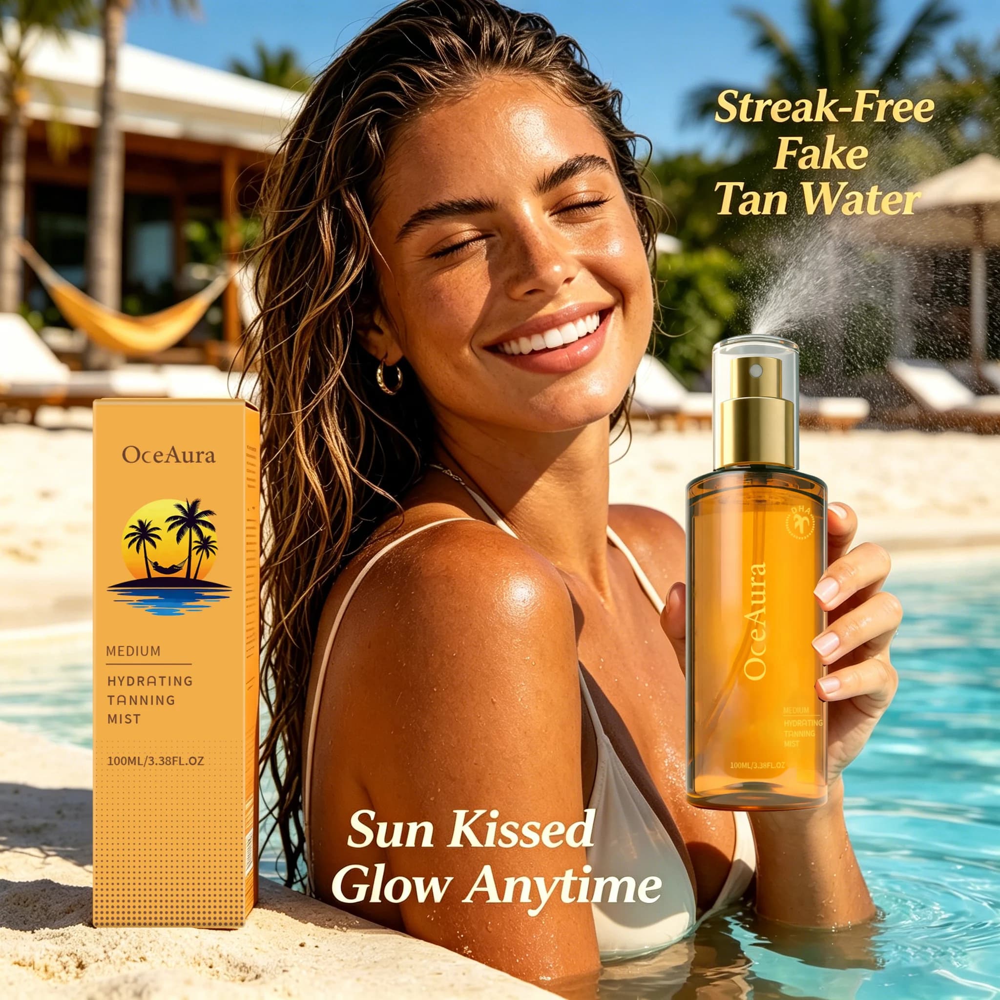 Bruma Autobronceadora Hidratante, Spray Autobronceador sin Sol, Bronce Medio, Brillo Natural, Bronceador Corporal, Bruma Autobronceadora de Larga