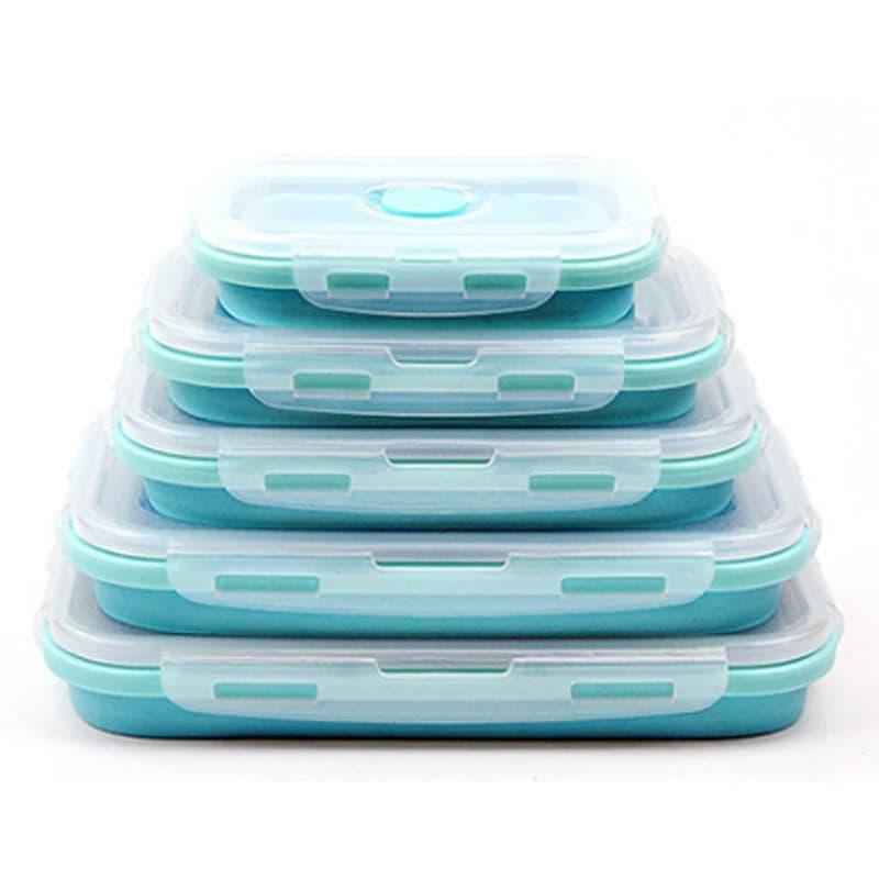 Juego de 1/3/4 Uds. De fiambrera plegable de silicona para alimentos, almacenamiento de ensaladas de frutas, contenedor de alimentos, vajilla,