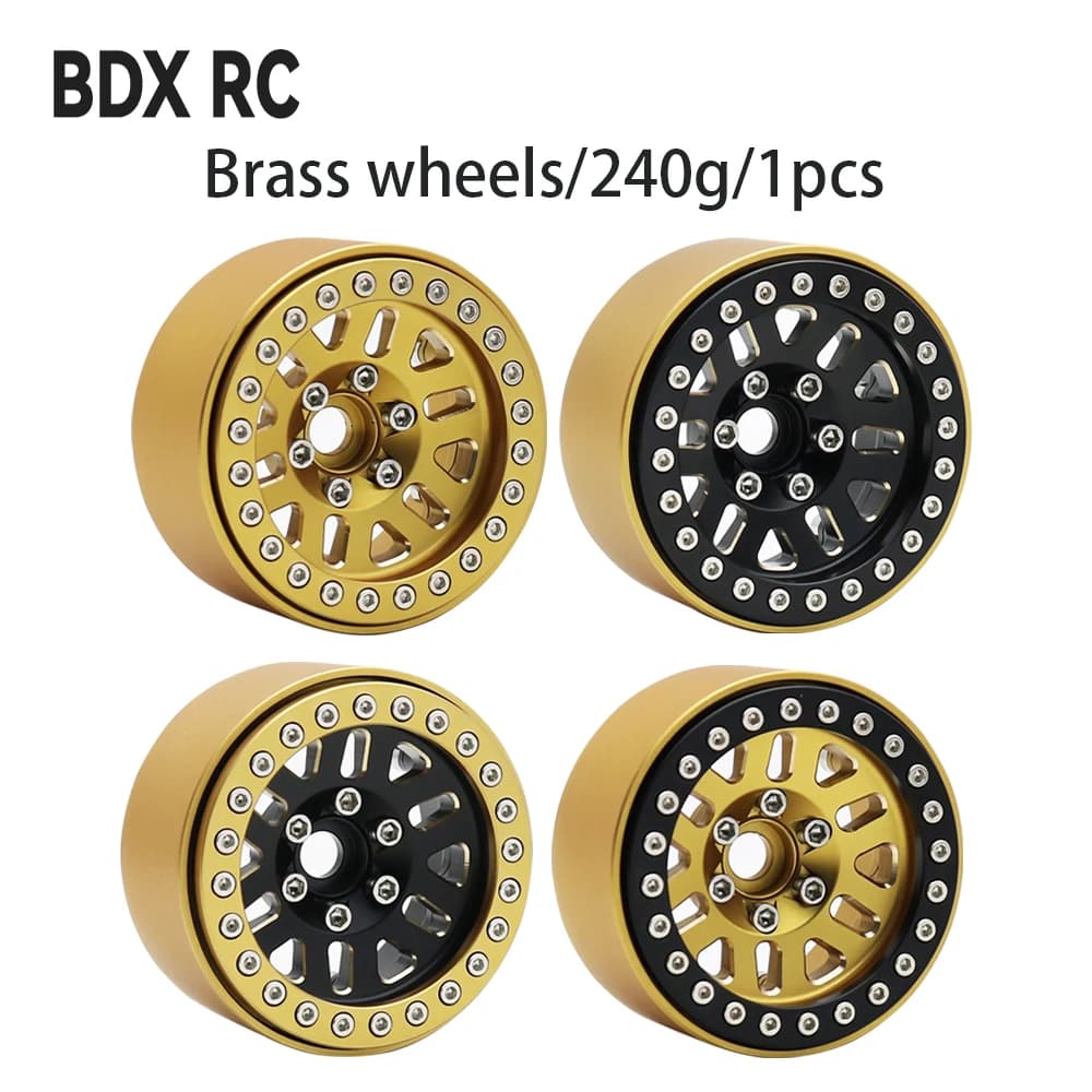 240g/1 Uds. Cubo de llanta de rueda Beadlock de latón pesado de 1,9 pulgadas para coche trepador de control remoto TRX4 TRX6 Axial SCX10 III AXI03006