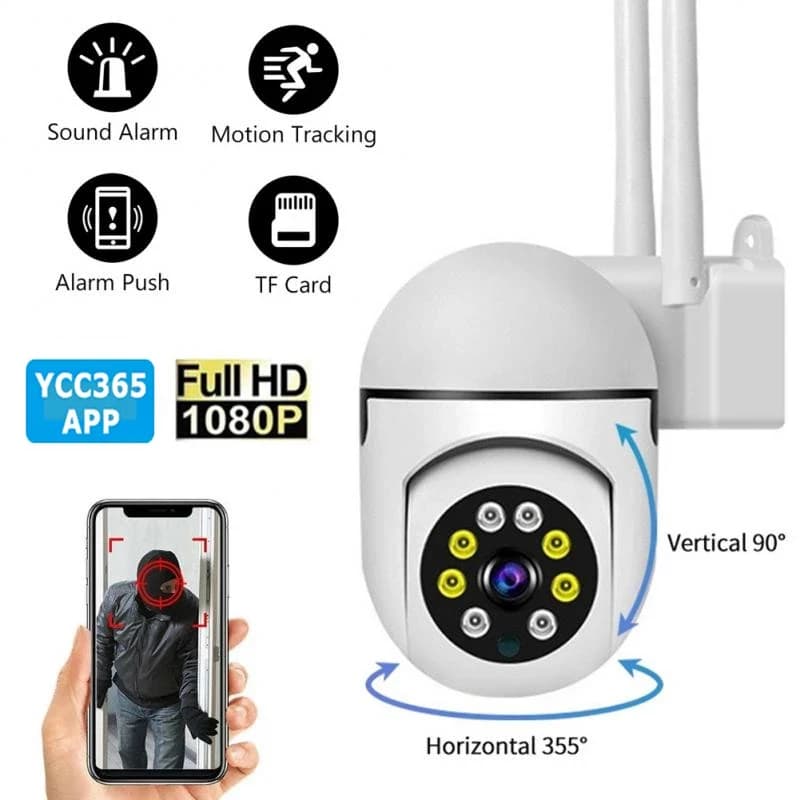 Cámara Wifi YCC365 Plus para exteriores, cámara de vigilancia inalámbrica con detección humana IA, protección de seguridad CCTV con cámara IP