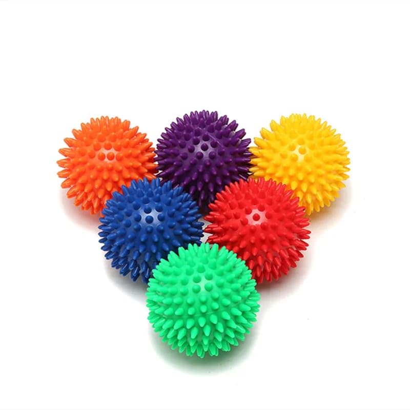 Pelota de Masaje de PVC de 7 cm para Fisioterapia y Fitness, con Púas Duras, Alivia la Fascitis Plantar, Equipo Portátil para Ejercicios de