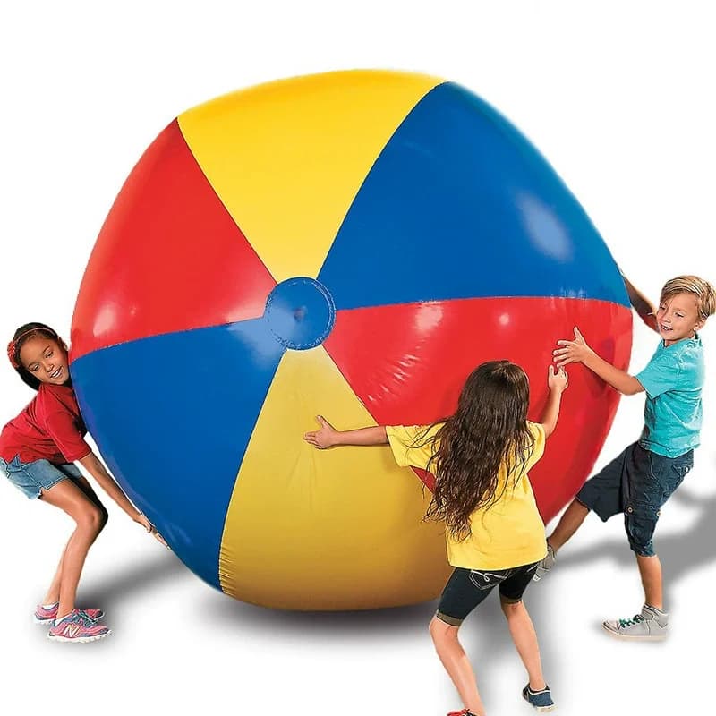 Juego de pelota de playa y raqueta inflable grande y colorida, juguete de agua de Pvc de 6 piezas para diversión al aire libre, adecuado para tamaño