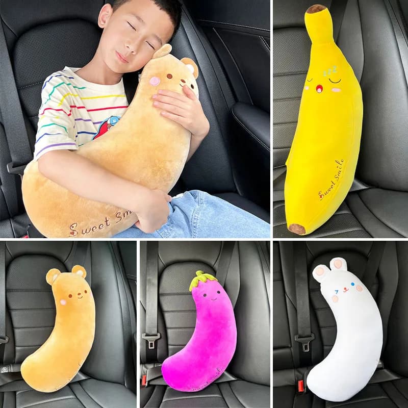 Cinturones de seguridad de felpa de dibujos animados para niños, Almohadillas protectoras universales, accesorios para automóviles