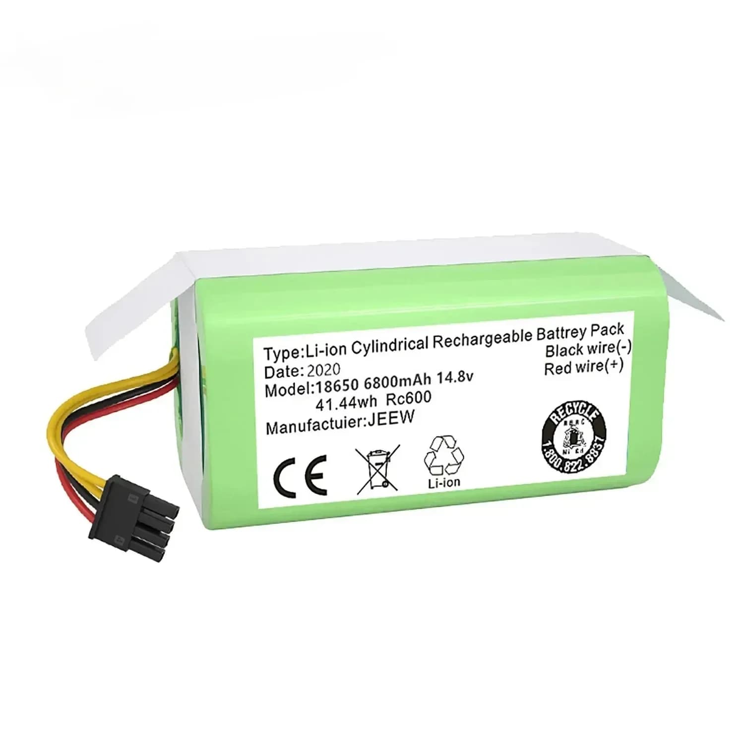 Batería de li-lon de 14,4 V, 6800mAh, 18650 para Cecotec Conga 1290, 1390, 1490, 1590, aspiradora Genio Deluxe 370, Gutrend Echo 520