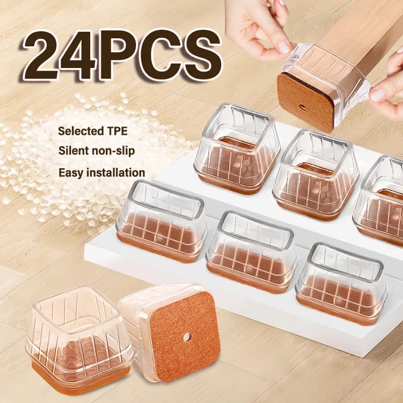 Protector de patas de silla grueso, almohadillas antideslizantes de silicona para muebles, cubierta de pierna a prueba de arañazos, Protector de