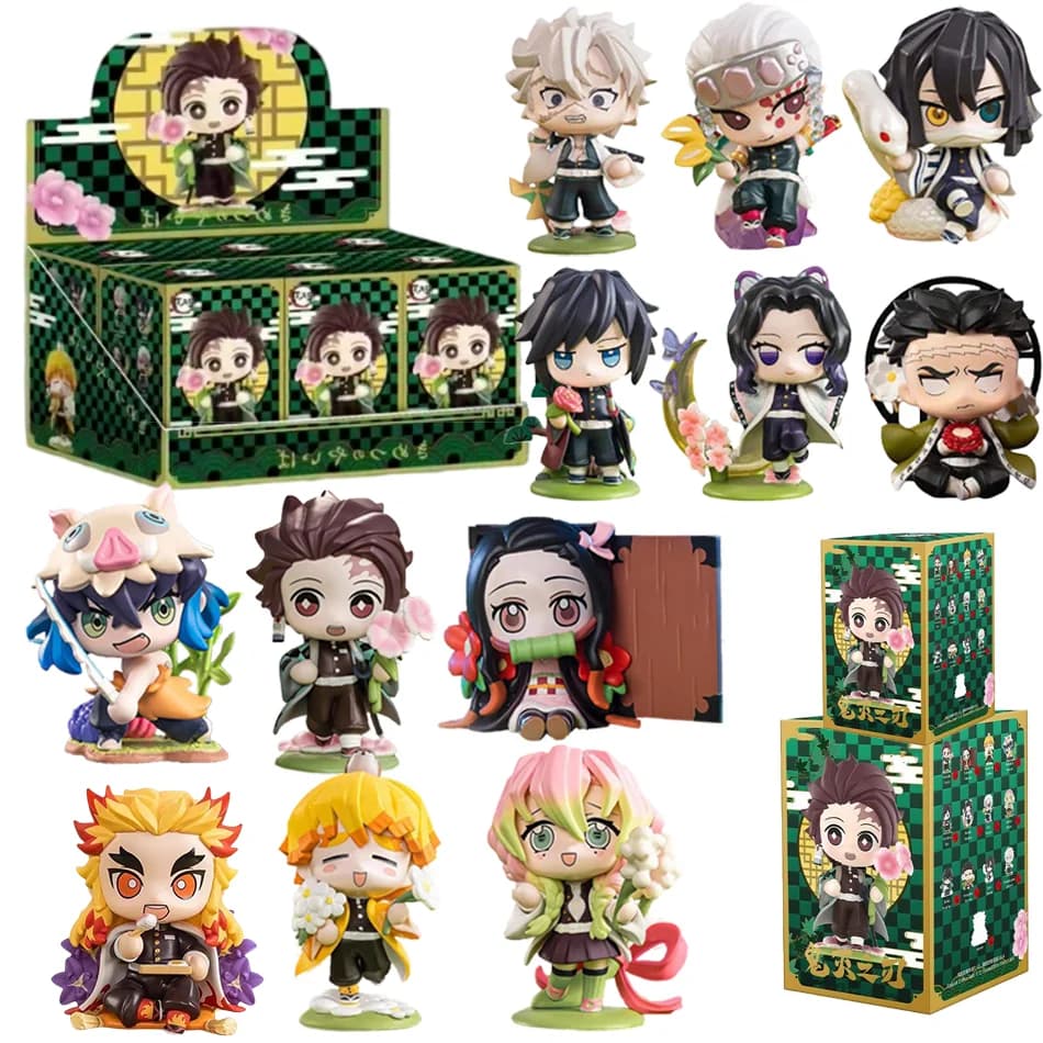 Demon Slayer Tanjiro Kamado Nezuko figura de dibujos animados de anime caja ciega estatua personalizada creativa modelo ornamento caja de regalo