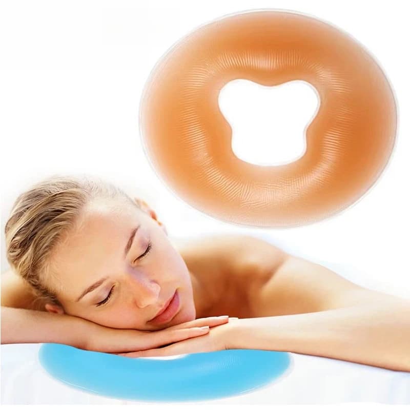 Almohada de silicona para salón de belleza en forma de O/U, SPA para cara, cuerpo, masaje de espalda, cojín relajante, almohada reforzada