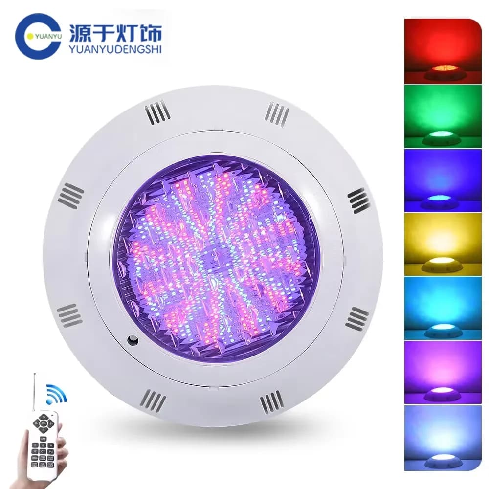 Luz LED Sumergible para Piscina de 12V, Lámpara RGB para Piscina IP68 ABS 12W 18W 25W 36W 45W, Iluminación para Fuentes, Blanco Cálido/Blanco