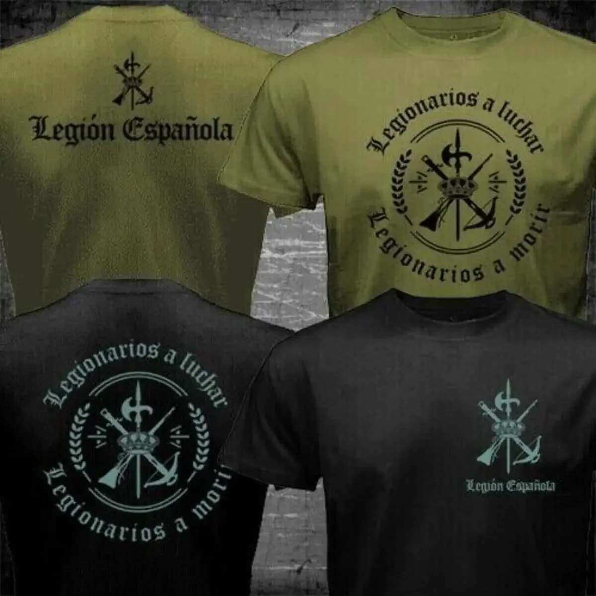 Camiseta de algodón de verano de manga corta con cuello redondo para hombre N5ew S-5XL España Legión del extranjero Español Español Tercio