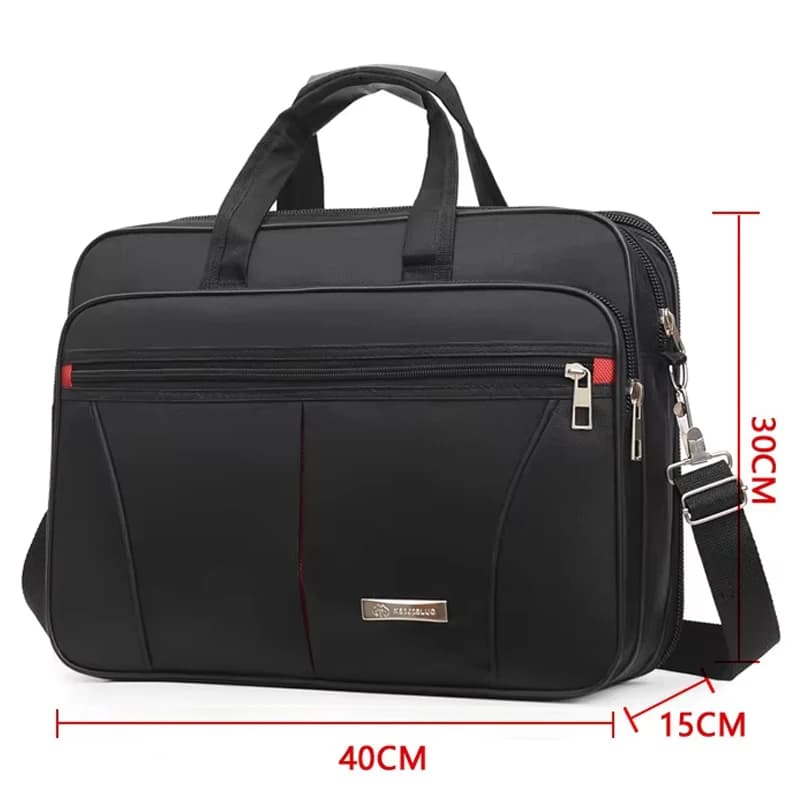 Maletín de negocios de alta capacidad: bolsa organizadora para computadora portátil y documentos para viajes de oficina y fin de semana (solución