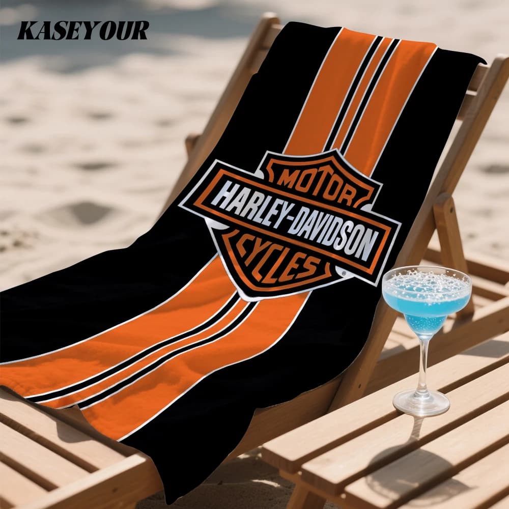 Toalla de baño de secado rápido Harley-Davidson de lujo redefinido, toalla de playa de microfibra ligera para natación, camping, yoga y playa
